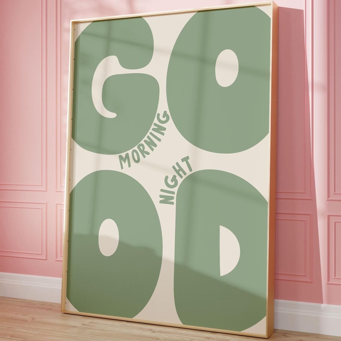 Photography Image - Modern Green Good Morning Good Night