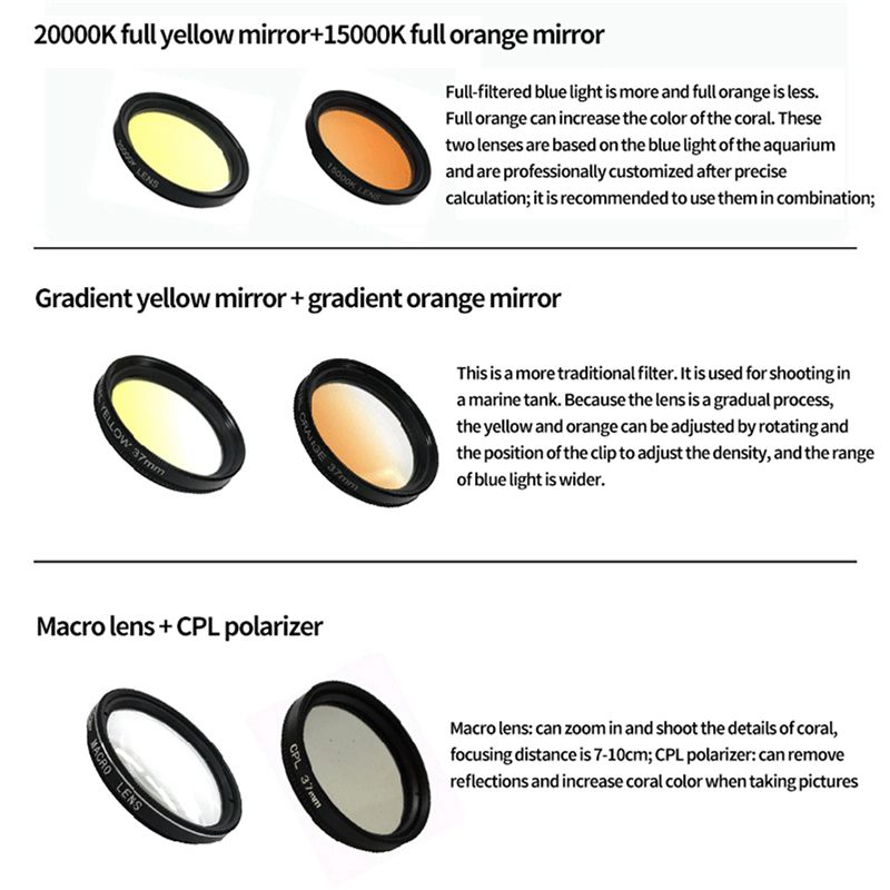 4X Aquarium Lens Fish Tank Pho - đánh giá và giá Photography Yellow Filter