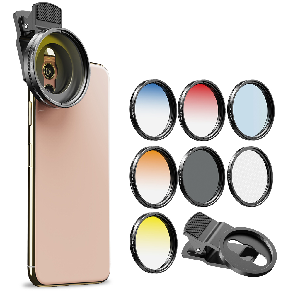 Apexel 52 Mm 7in1 Dần Dần Lọc  - đánh giá và giá Photography Yellow Filter